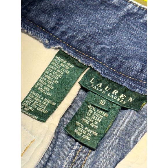 VTG Lauren Ralph Lauren Women's Denim Jeans Size 10 High Rise Leg Blue‎ Baggy - Picture 3 of 4